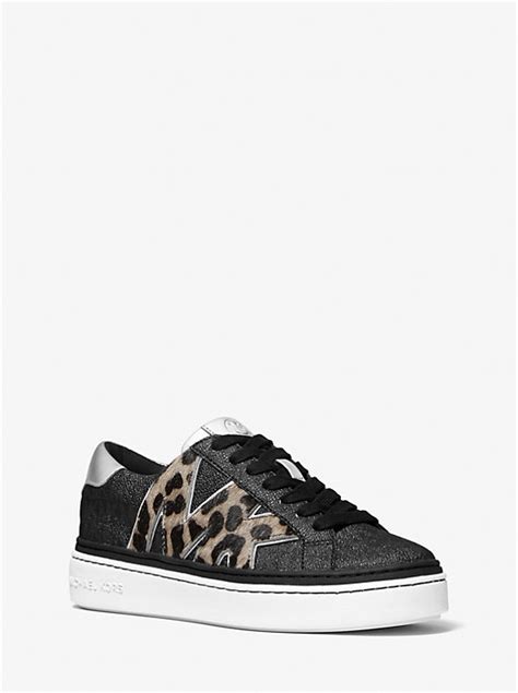 michael kors chapman|Chapman Logo and Leopard Print Calf Hair Sneaker.